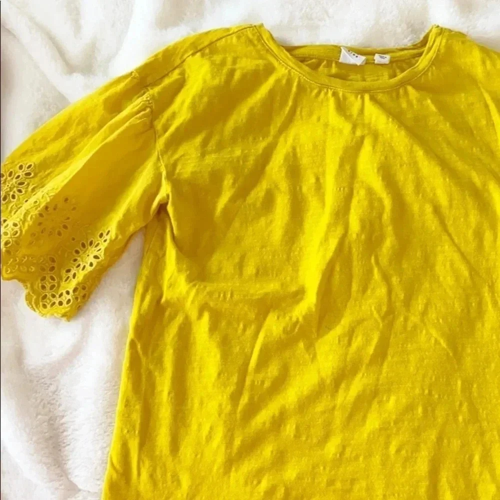 Gap Kids Girls Gold Crochet Bell Sleeve Top
